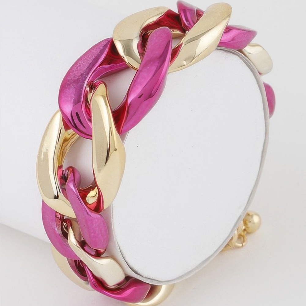 Two Toned Twisted Chain Bracelet